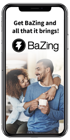 bazing logo on a phone